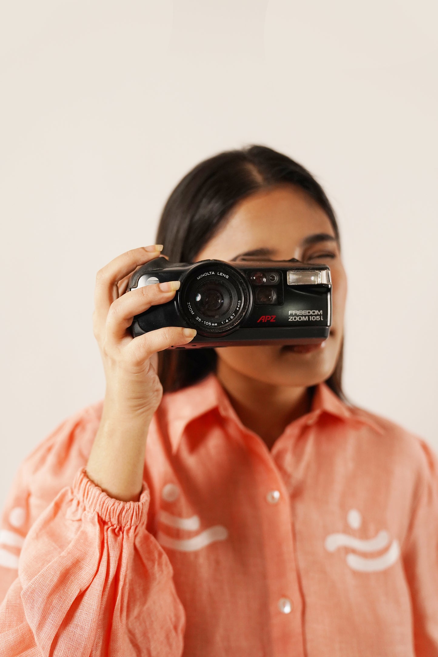 Peach Wave Embroidered Shirt