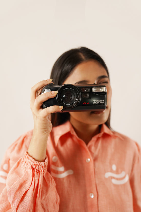 Peach Wave Embroidered Shirt